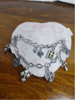 New Women's Brighton Eternity Cross Charm Bracelet Silver